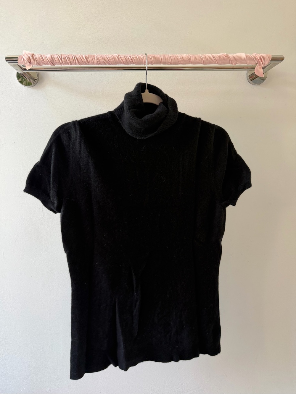 Black Short Sleeve Turtleneck Tee
